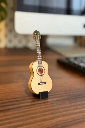 Mini akustická kytara - pouzdro na trsátka
